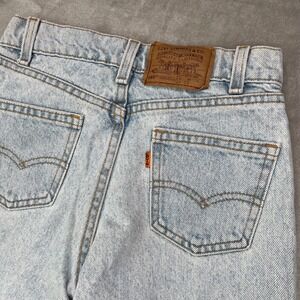 VTG Levis 560 Jeans Women 14 Blue Loose Fit Straight Leg Orange Tab Made in USA